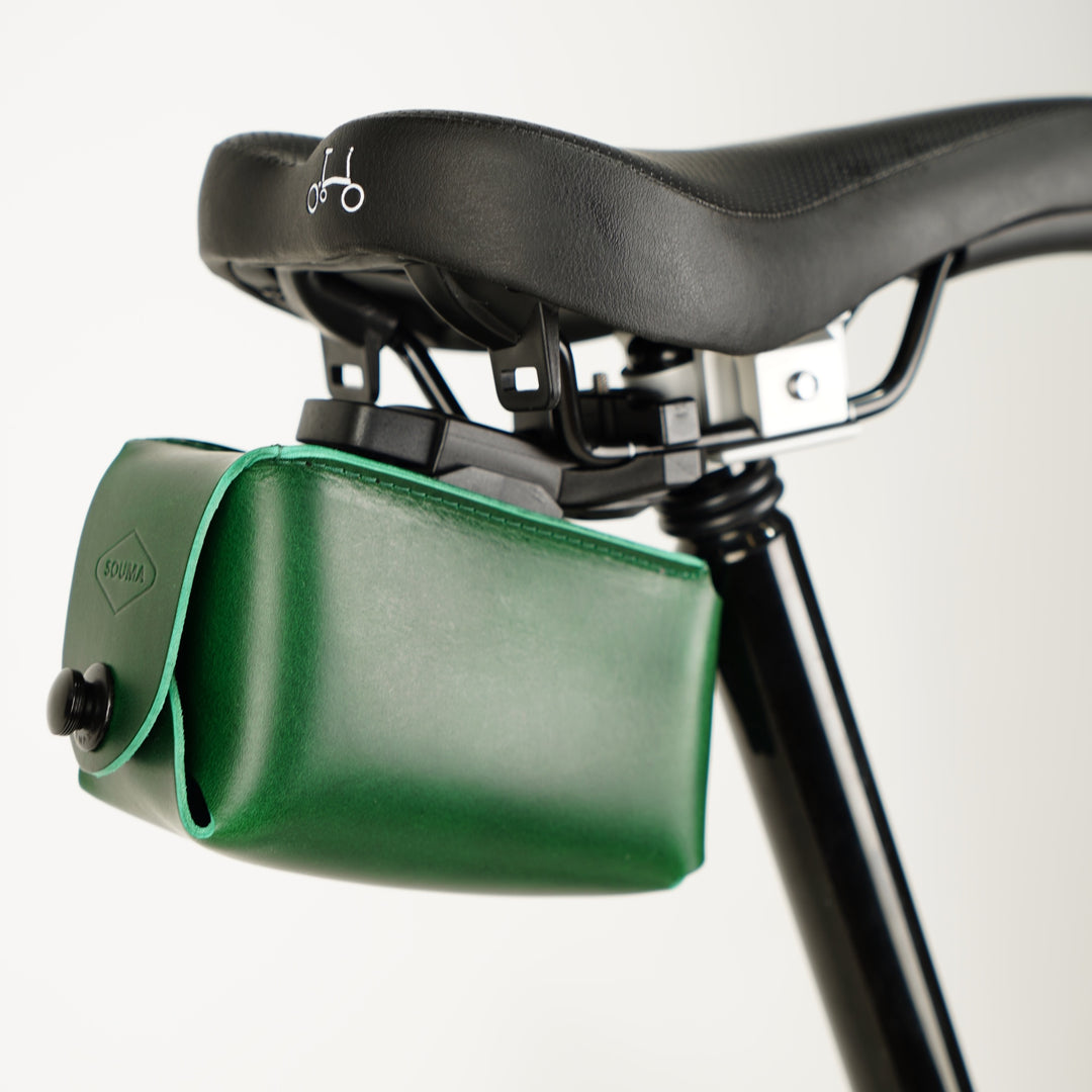 Bicycle Leather Saddle Bag - Quick Release - Brompton bag - Souma Leather