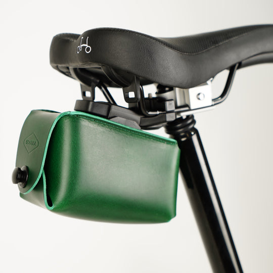 Bicycle Leather Saddle Bag - Quick Release - Brompton bag - Souma Leather
