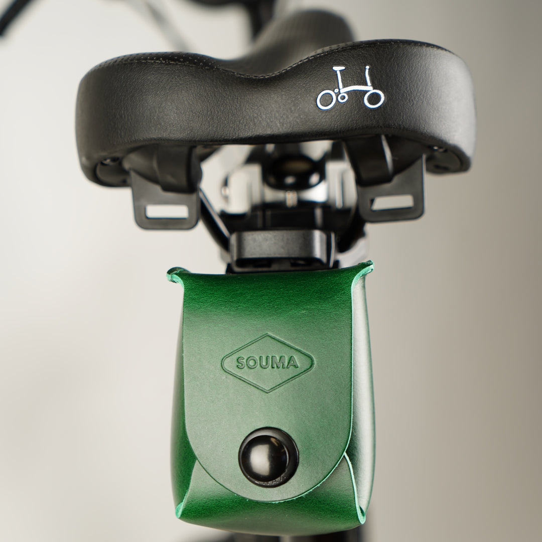 Bicycle Leather Saddle Bag - Quick Release - Brompton bag - Souma Leather