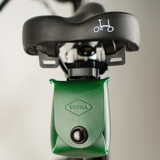 Bicycle Leather Saddle Bag - Quick Release - Brompton bag - Souma Leather