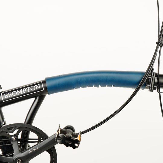 Blue leather cover for Brompton