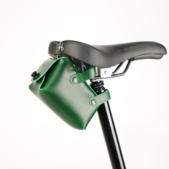 Leather Saddle Bag for Bicycles and Brompton bicycle - Leather Bicycle Accessory - Souma Leather