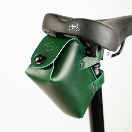Leather Saddle Bag for Bicycles and Brompton bicycle - Leather Bicycle Accessory - Souma Leather
