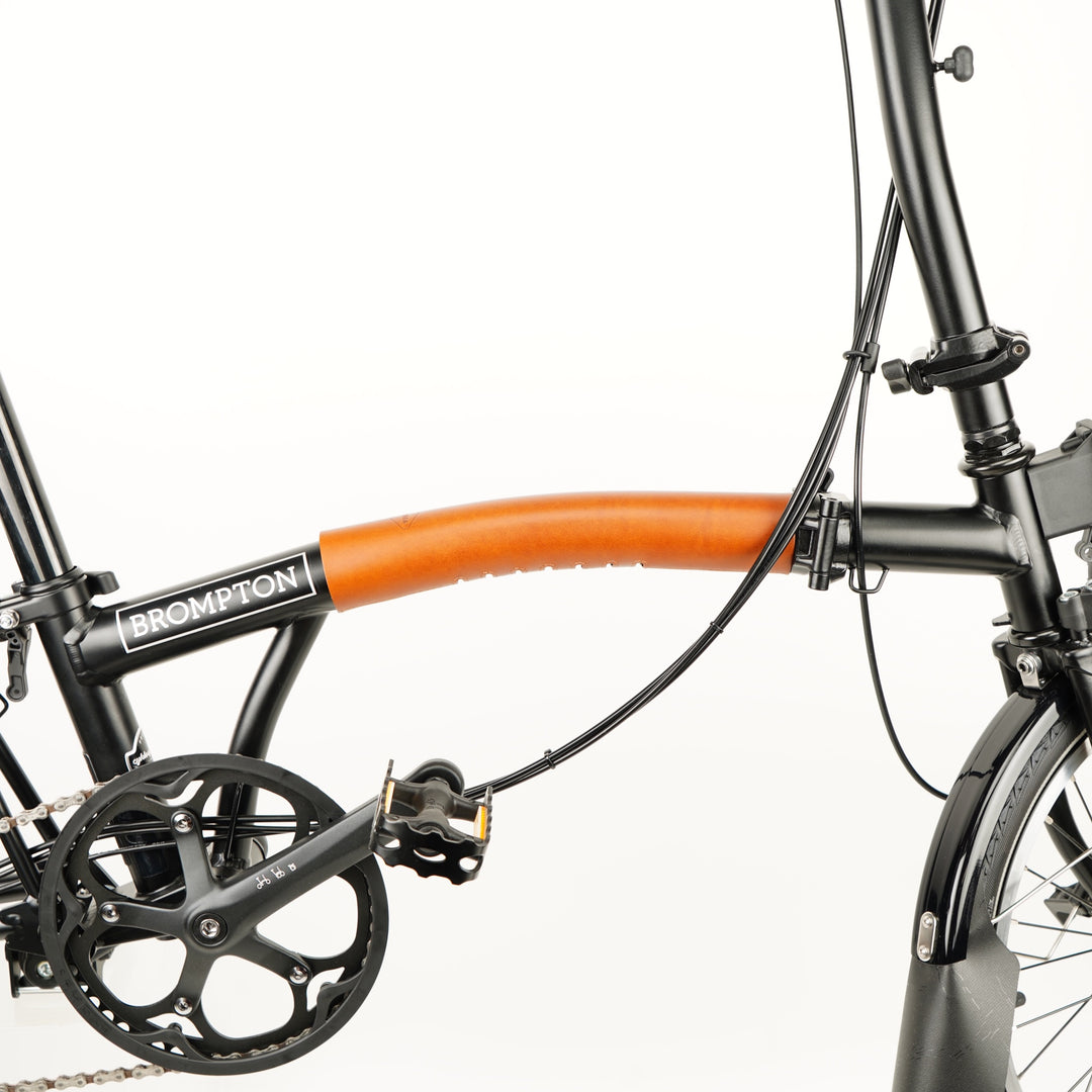 Leather Brompton Long Frame Protector - Velcro - Brompton - Souma Leather
