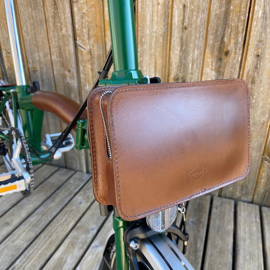 Front Carrier Pouch for Brompton - Brompton bags - Souma Leather