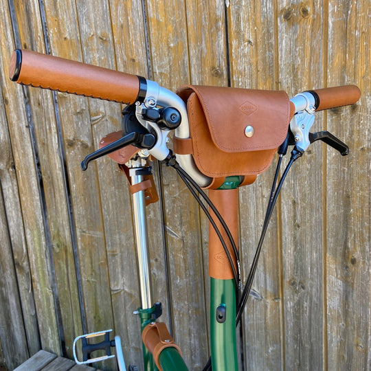 Leather Handlebar Bag for Brompton 2017+ - Brompton bags - Souma Leather