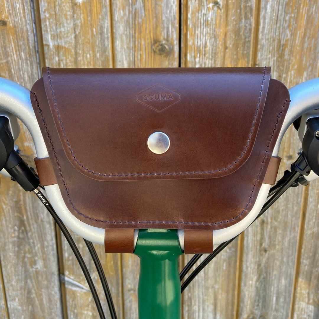 Leather Handlebar Bag for Brompton 2017+ - Brompton bags - Souma Leather