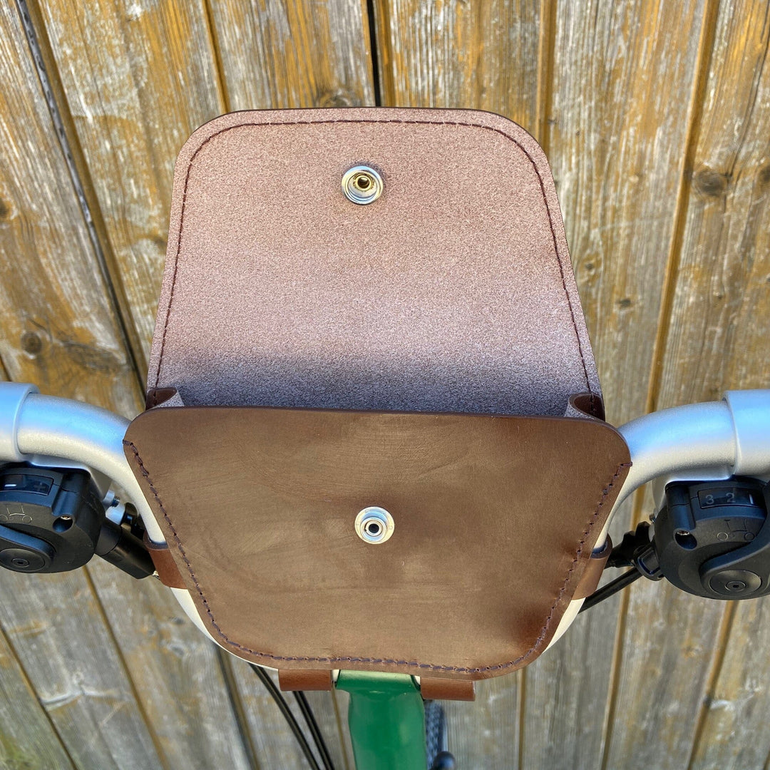 Leather Handlebar Bag for Brompton 2017+ - Brompton bags - Souma Leather