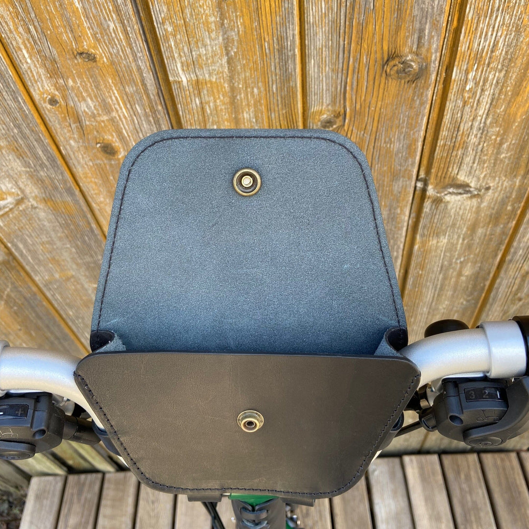 Leather Handlebar Bag for Brompton 2017+ - Brompton bags - Souma Leather