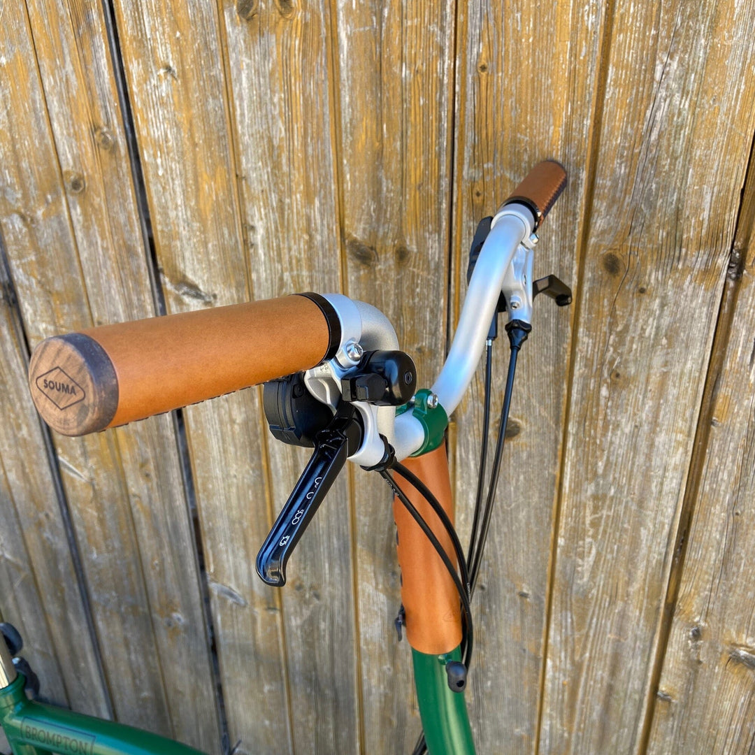 Leather Handlebar Grips for Brompton and Classic Bicycles - Brompton - Souma Leather