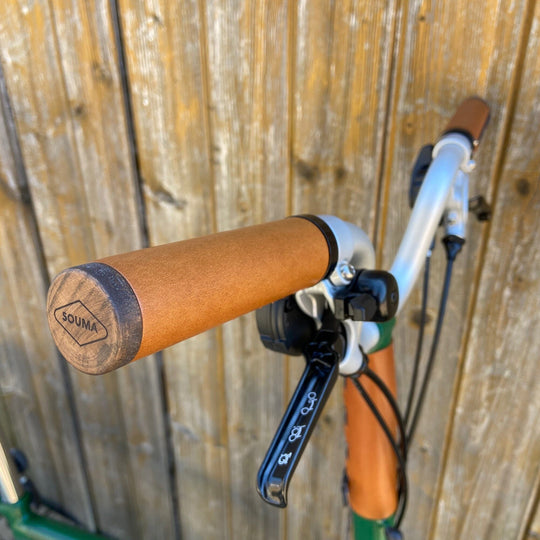 Leather Handlebar Grips for Brompton and Classic Bicycles - Brompton - Souma Leather