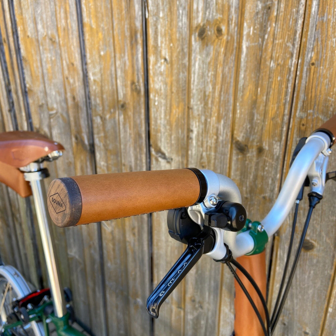Leather Handlebar Grips for Brompton and Classic Bicycles - Brompton - Souma Leather