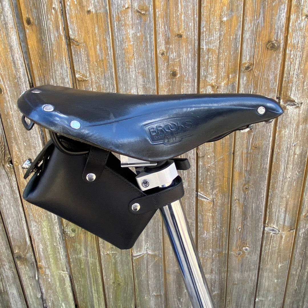 Leather Saddle Bag for Bicycles and Brompton bicycle - Leather Bicycle Accessory - Souma Leather
