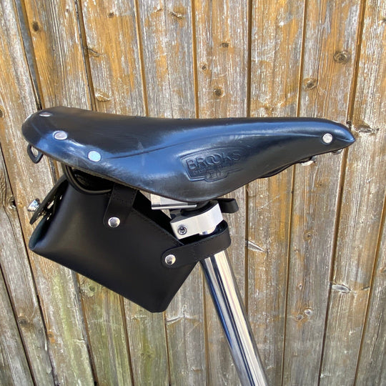 Leather Saddle Bag for Bicycles and Brompton bicycle - Leather Bicycle Accessory - Souma Leather
