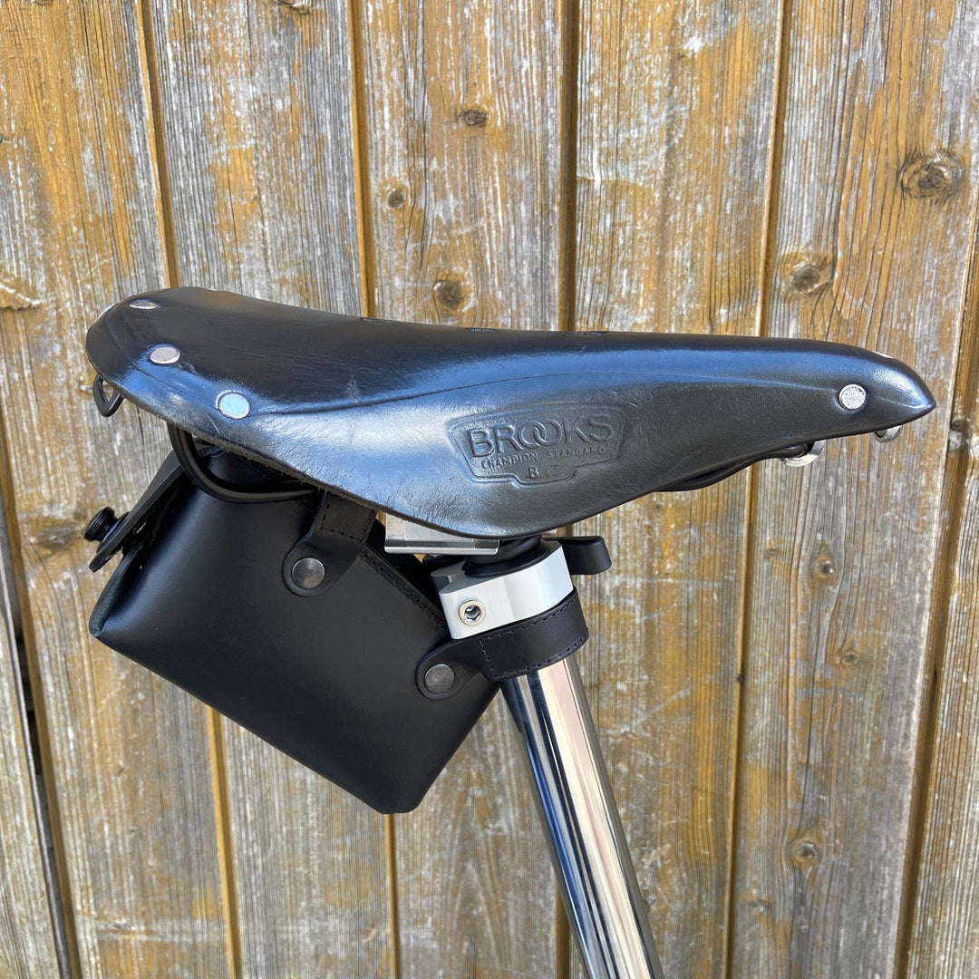 Leather Saddle Bag for Bicycles and Brompton bicycle - Leather Bicycle Accessory - Souma Leather