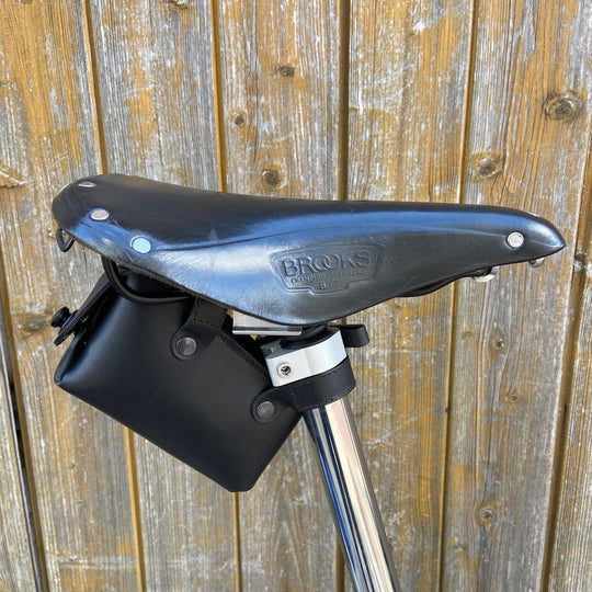 Leather Saddle Bag for Bicycles and Brompton bicycle - Leather Bicycle Accessory - Souma Leather