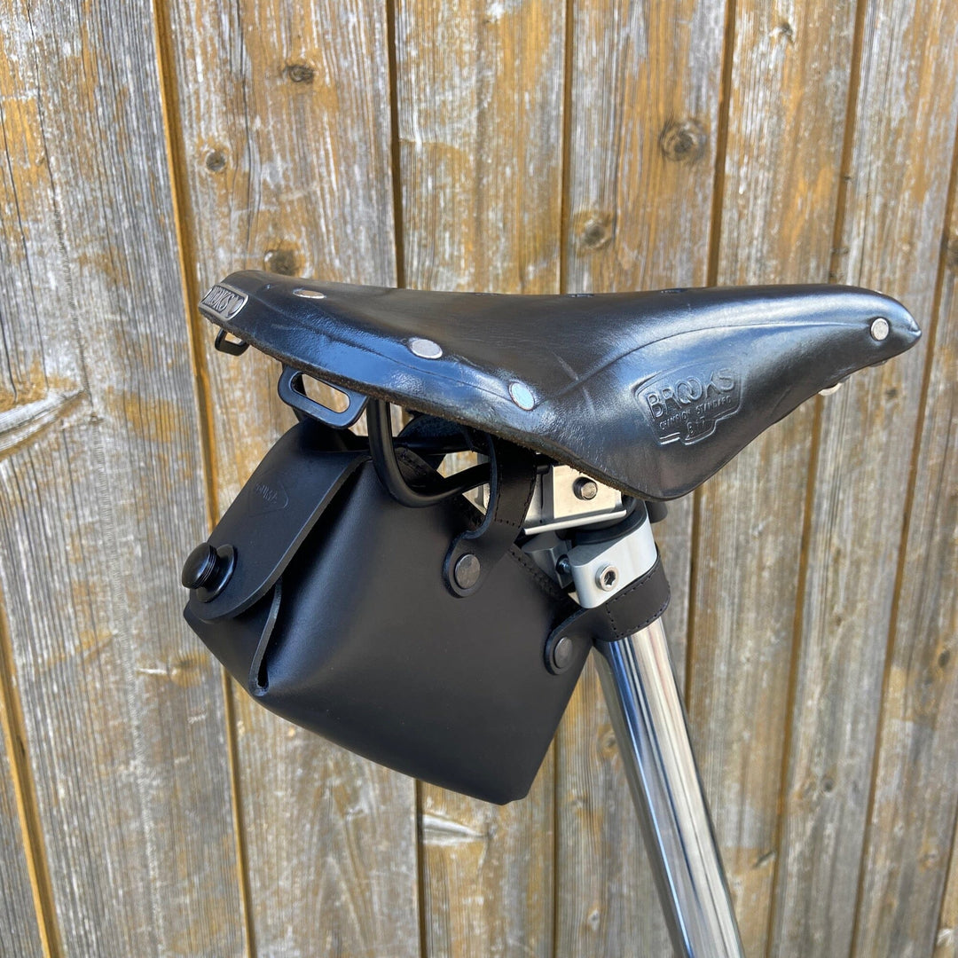Leather Saddle Bag for Bicycles and Brompton bicycle - Leather Bicycle Accessory - Souma Leather
