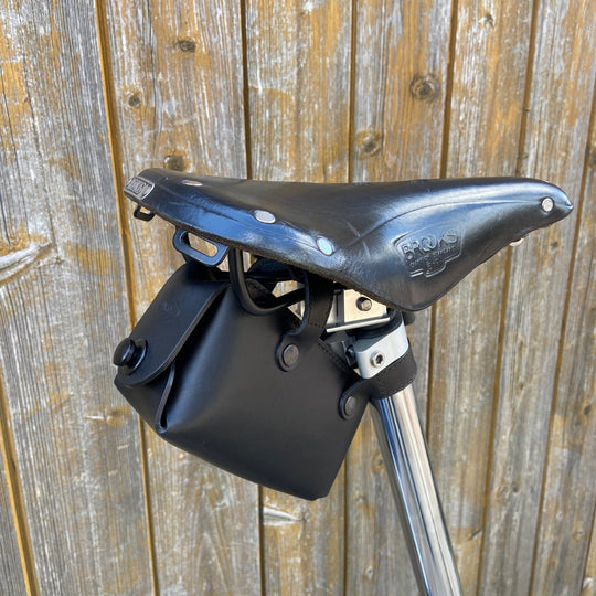 Leather Saddle Bag for Bicycles and Brompton bicycle - Leather Bicycle Accessory - Souma Leather