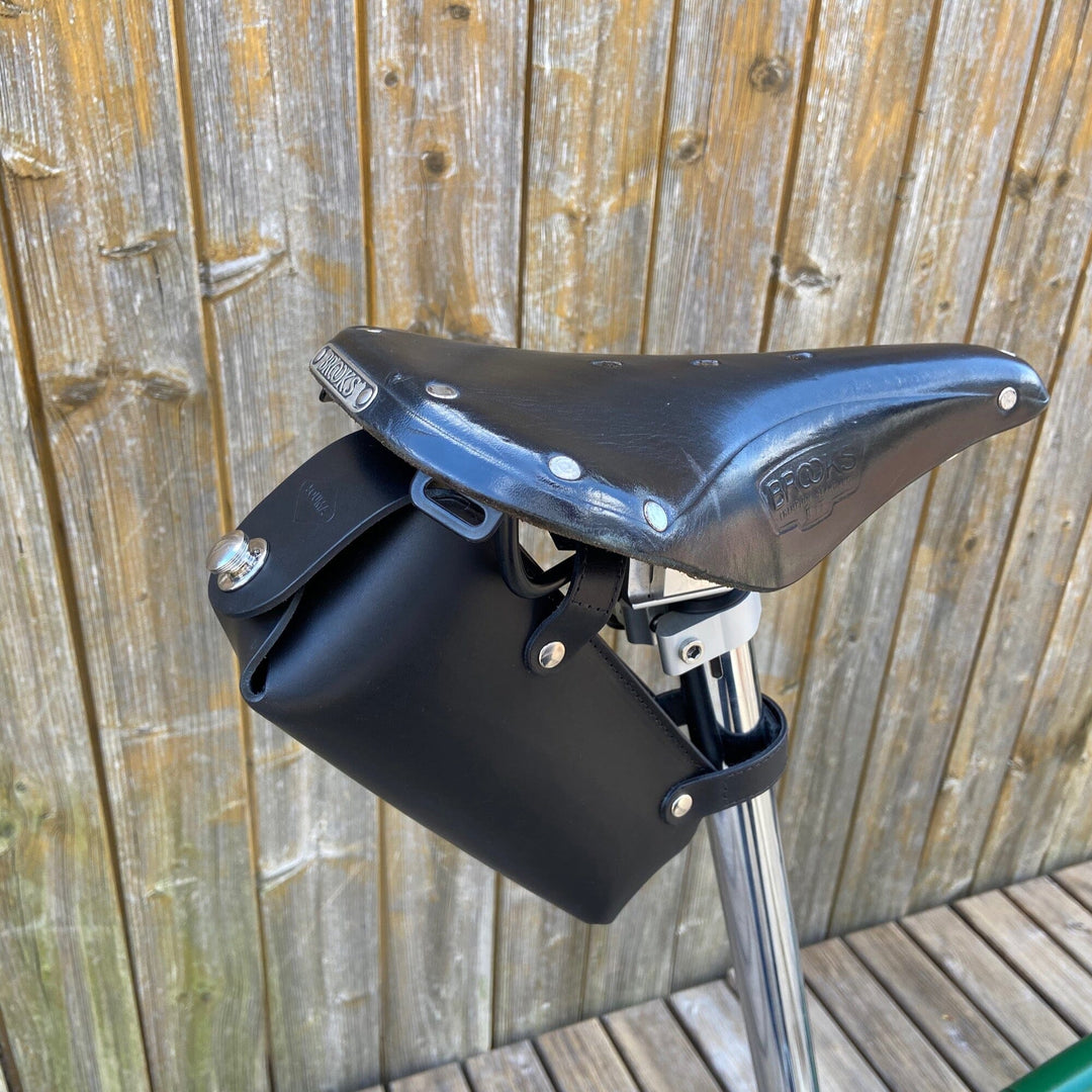 Leather Saddle Bag for Bicycles and Brompton bicycle - Leather Bicycle Accessory - Souma Leather