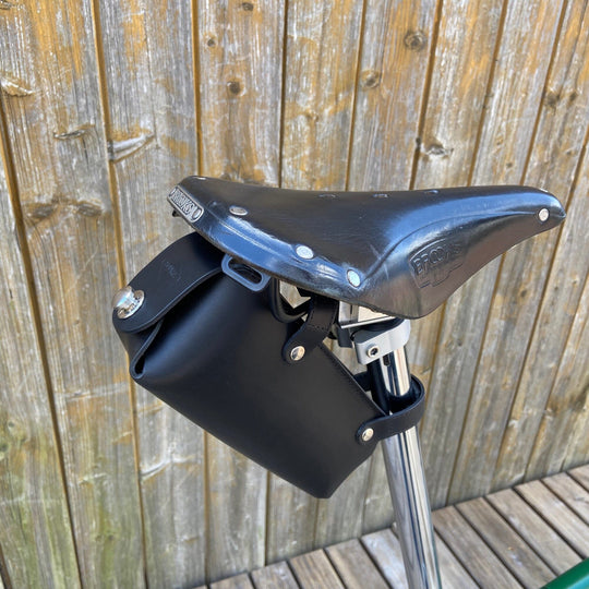Leather Saddle Bag for Bicycles and Brompton bicycle - Leather Bicycle Accessory - Souma Leather