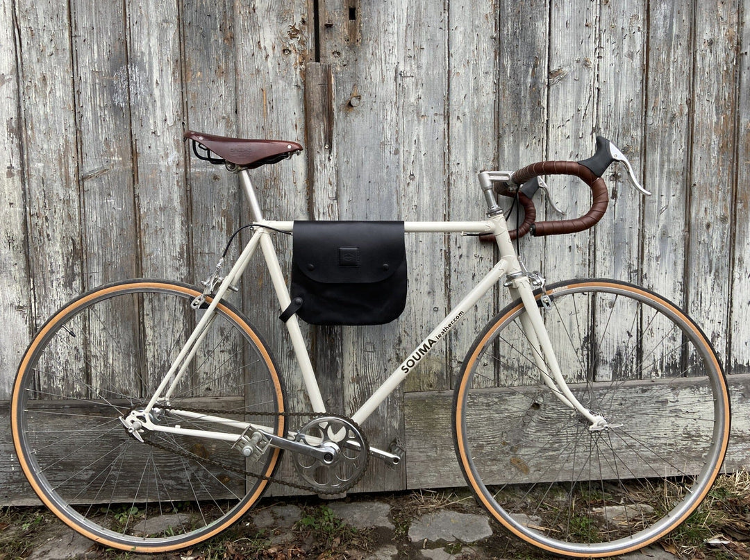 Bikegab - Leather bicycle frame bag/shoulder bag "BLACK" - Bikegab - bicycle accessory - Souma Leather