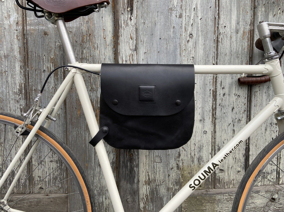 Bikegab - Leather bicycle frame bag/shoulder bag "BLACK" - Bikegab - bicycle accessory - Souma Leather