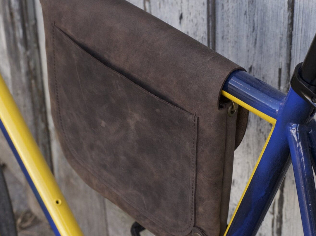 Bikegab - Leather bicycle frame bag/shoulder bag "DARK BROWN" - Bikegab - bicycle accessory - Souma Leather