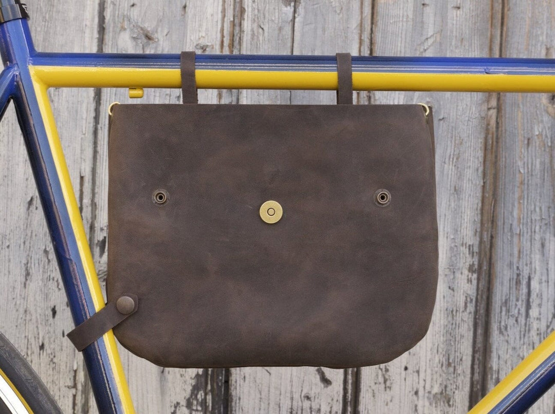 Bikegab - Leather bicycle frame bag/shoulder bag "DARK BROWN" - Bikegab - bicycle accessory - Souma Leather