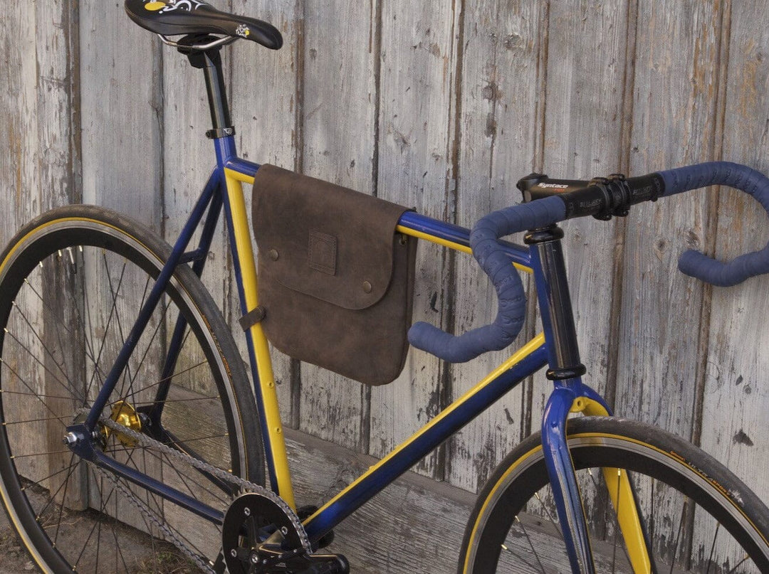 Bikegab - Leather bicycle frame bag/shoulder bag "DARK BROWN" - Bikegab - bicycle accessory - Souma Leather