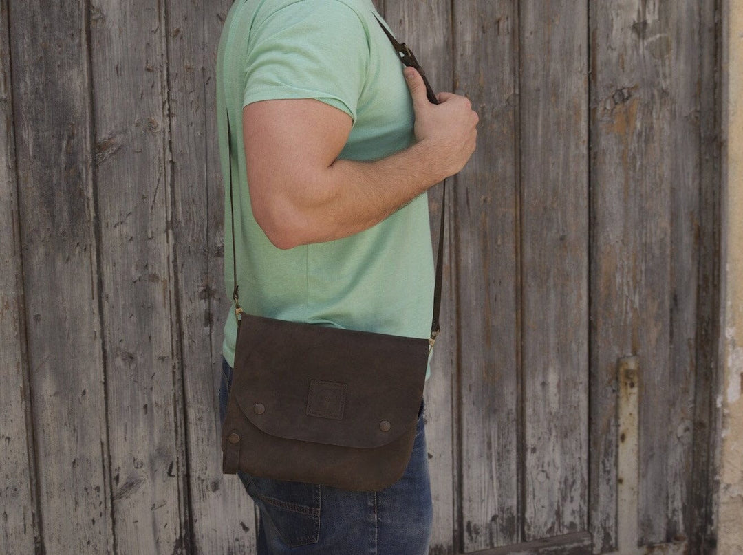 Bikegab - Leather bicycle frame bag/shoulder bag "DARK BROWN" - Bikegab - bicycle accessory - Souma Leather