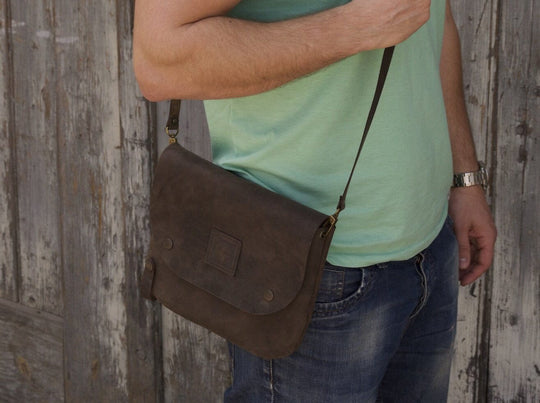 Bikegab - Leather bicycle frame bag/shoulder bag "DARK BROWN" - Bikegab - bicycle accessory - Souma Leather