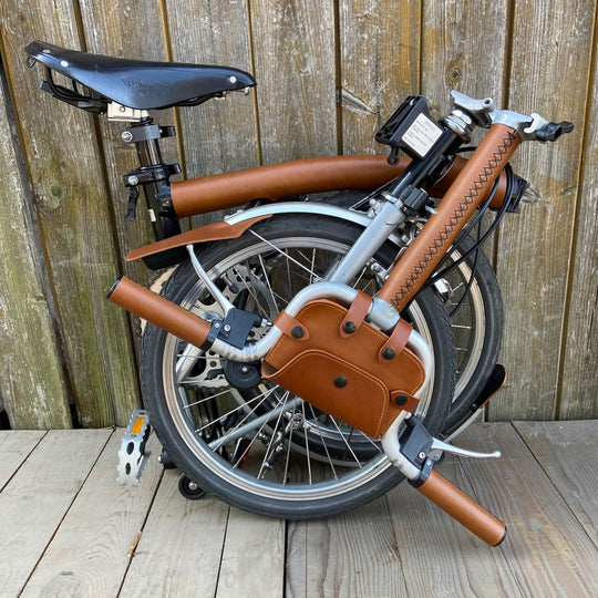 Full Frame Leather Protector Set for Brompton Bicycle - Sew on - Bicycle Covers - Souma Leather
