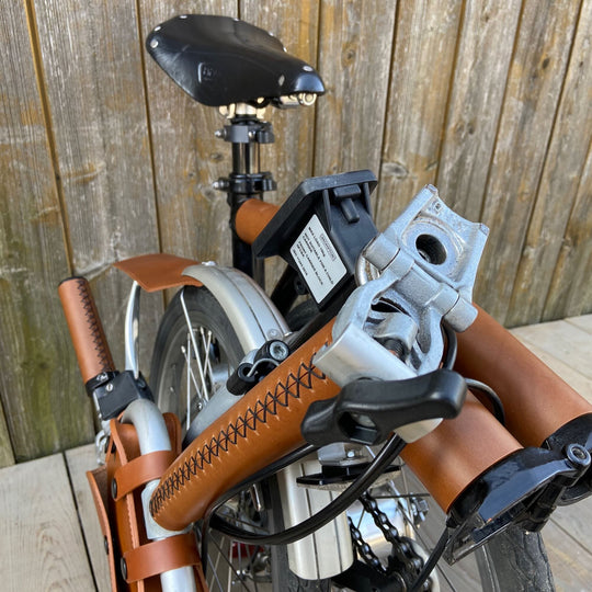 Full Frame Leather Protector Set for Brompton Bicycle - Sew on - Bicycle Covers - Souma Leather