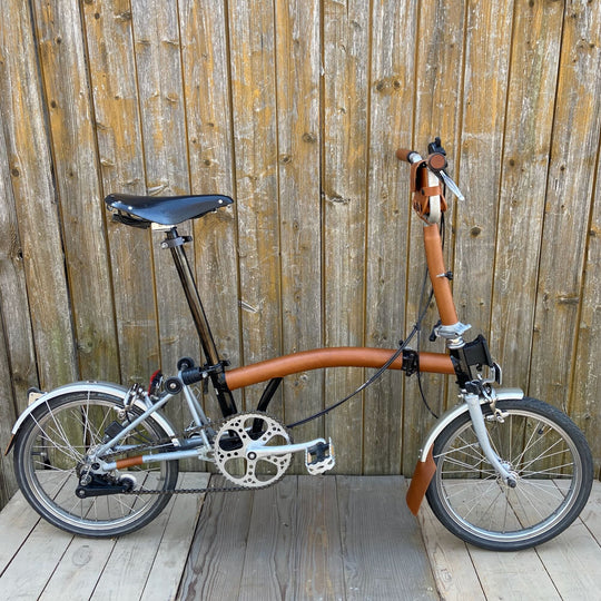 Full Frame Leather Protector Set for Brompton Bicycle - Sew on - Bicycle Covers - Souma Leather