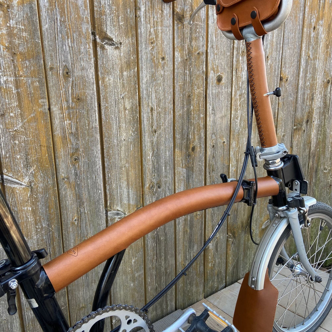 Full Frame Leather Protector Set for Brompton Bicycle - Sew on - Bicycle Covers - Souma Leather