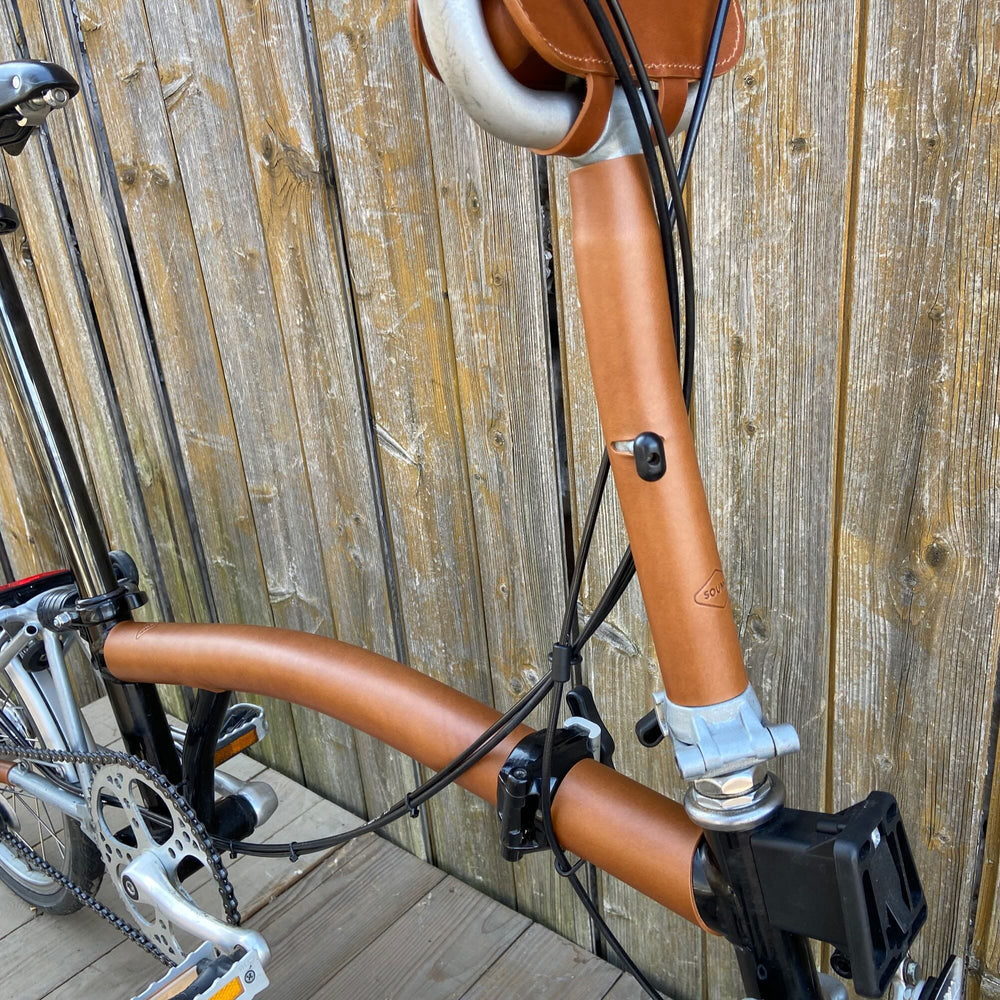 Full Frame Leather Protector Set for Brompton Bicycle - Sew on - Bicycle Covers - Souma Leather