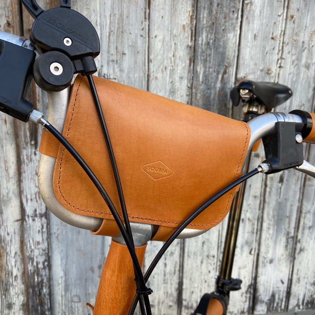 Leather Handlebar Bag for Brompton Pre - 2017 - Brompton bags - Souma Leather