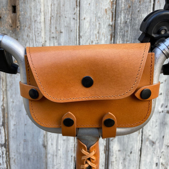 Leather Handlebar Bag for Brompton Pre - 2017 - Brompton bags - Souma Leather