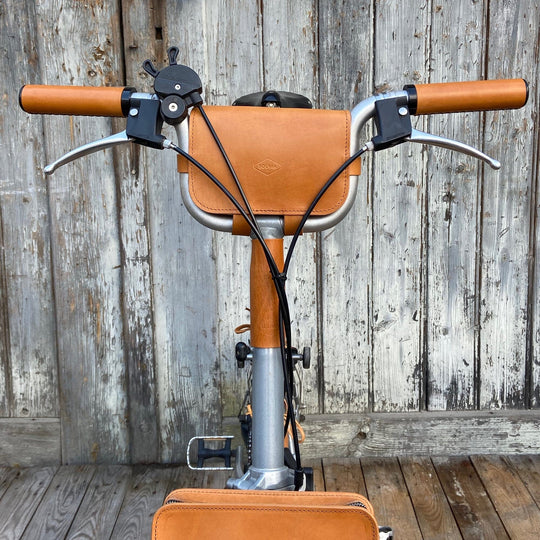 Leather Handlebar Bag for Brompton Pre - 2017 - Brompton bags - Souma Leather