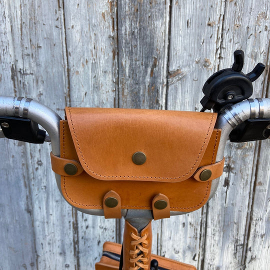 Leather Handlebar Bag for Brompton Pre - 2017 - Brompton bags - Souma Leather