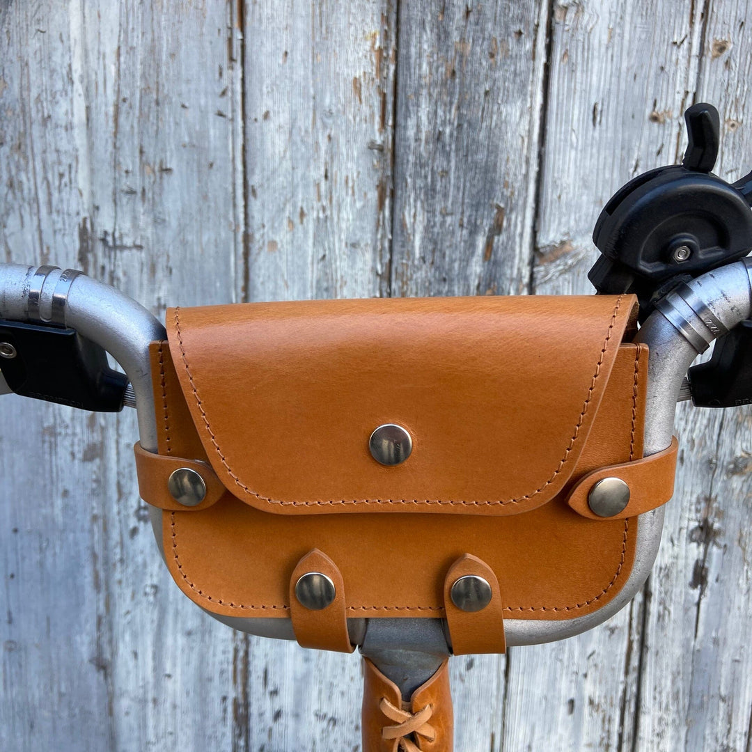 Leather Handlebar Bag for Brompton Pre - 2017 - Brompton bags - Souma Leather