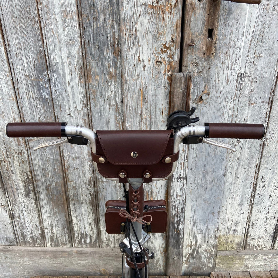 Leather Handlebar Bag for Brompton Pre - 2017 - Brompton bags - Souma Leather