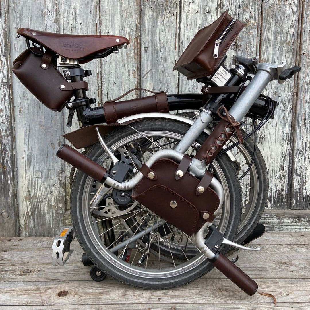 Leather Handlebar Bag for Brompton Pre - 2017 - Brompton bags - Souma Leather