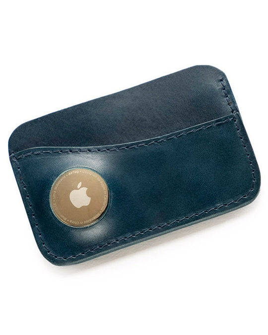 Apple AirTag Leather Wallet - Handmade card wallet with pocket for Apple AirTag