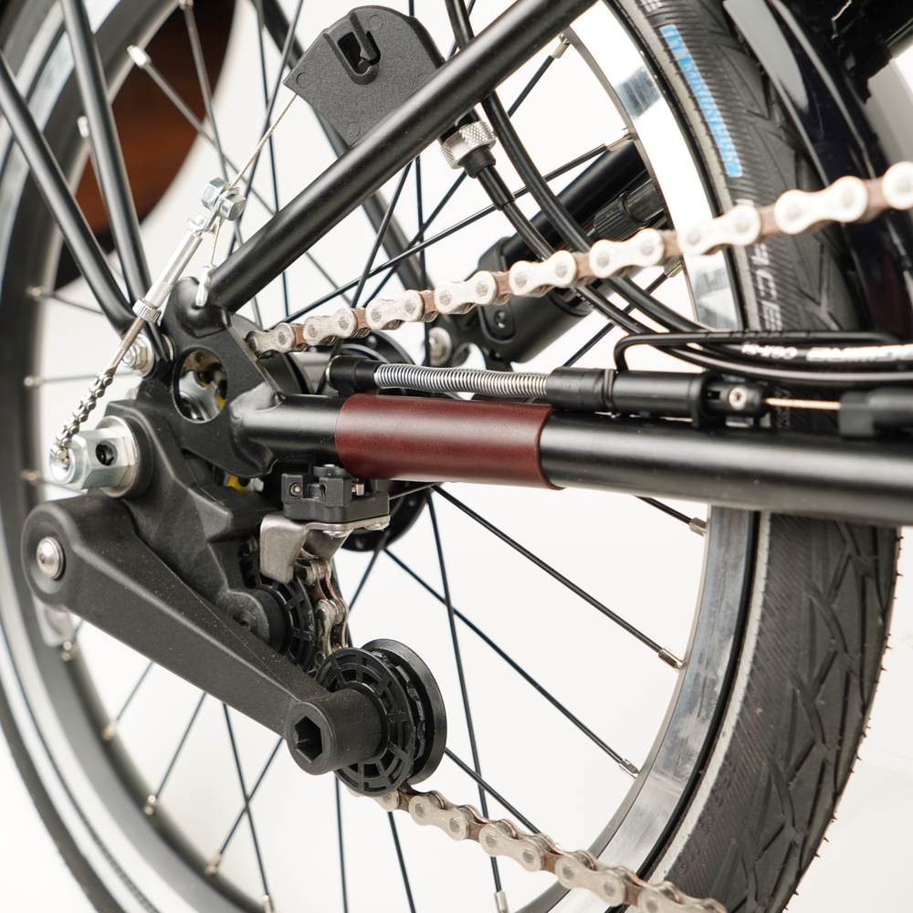 Full Frame Leather Protector Set for Brompton Bicycle - Velcro - Bicycle Covers - Souma Leather brown chain protector