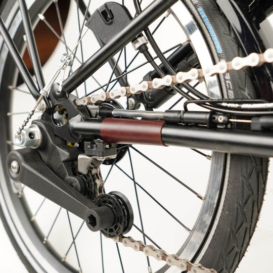 Full Frame Leather Protector Set for Brompton Bicycle - Velcro - Bicycle Covers - Souma Leather brown chain protector