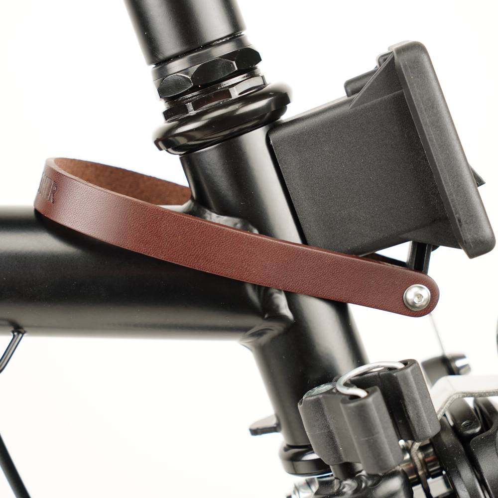 Brown Leather Front Carrier Block Strap for Brompton - Brompton - Souma Leather