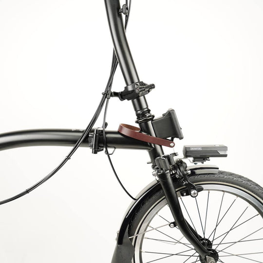 Brown Leather Front Carrier Block Strap for Brompton - Brompton - Souma Leather - side view