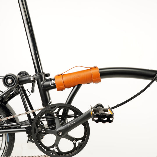 Asa de transporte de cuero para bicicleta Brompton 