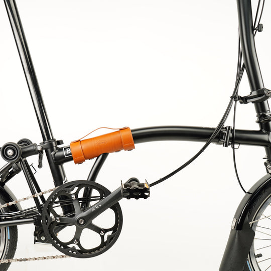 Asa de transporte de cuero para bicicleta Brompton 